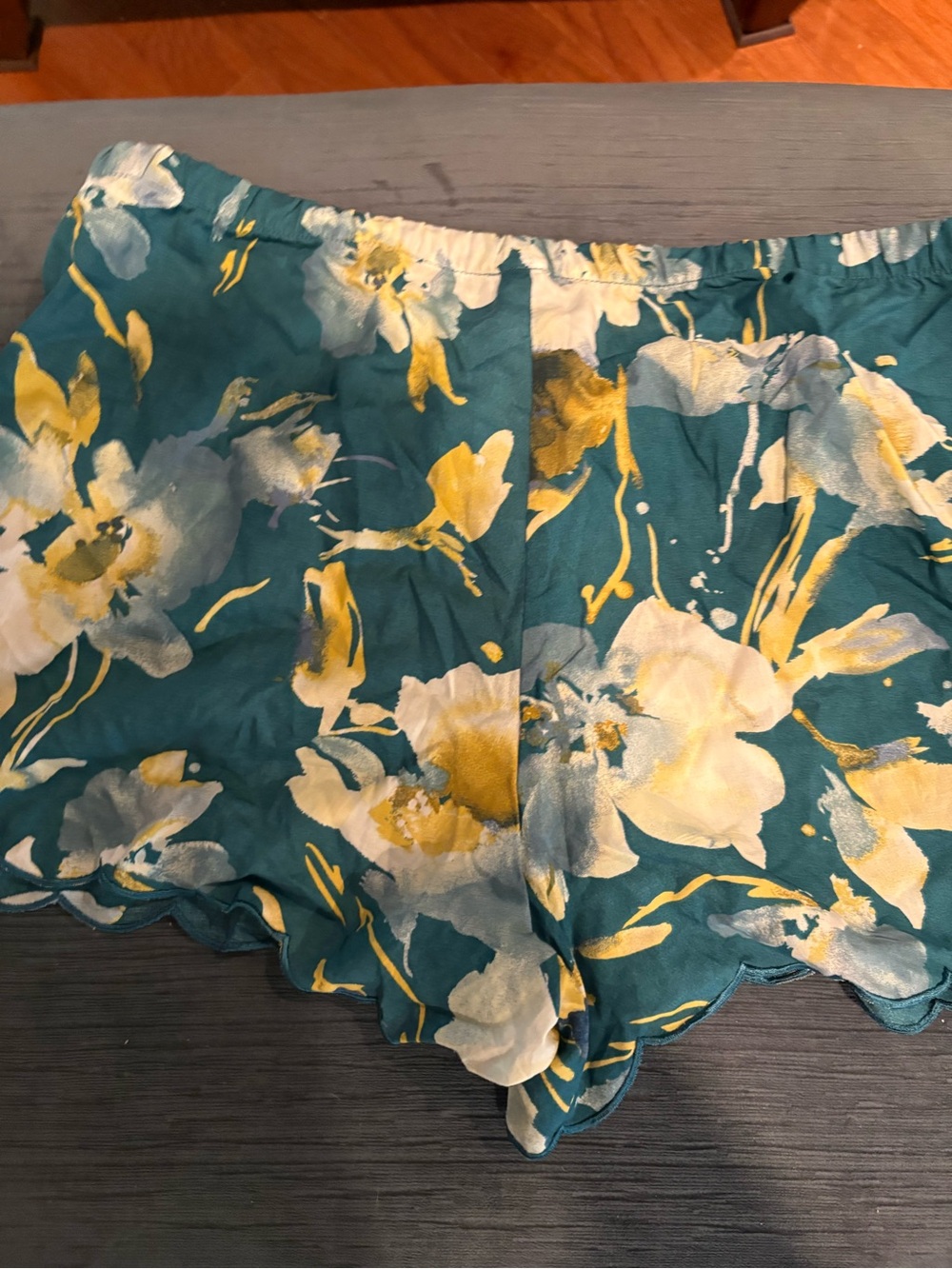 Stars Above Teal Floral Pajama Shorts - Picture 12 of 12
